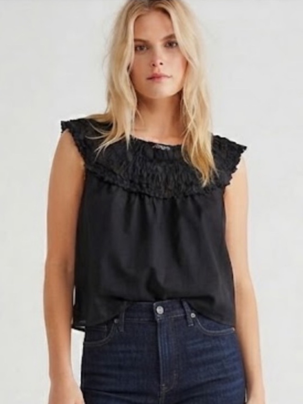 NWT J. Crew Black Rosalie Cotton Voile Top